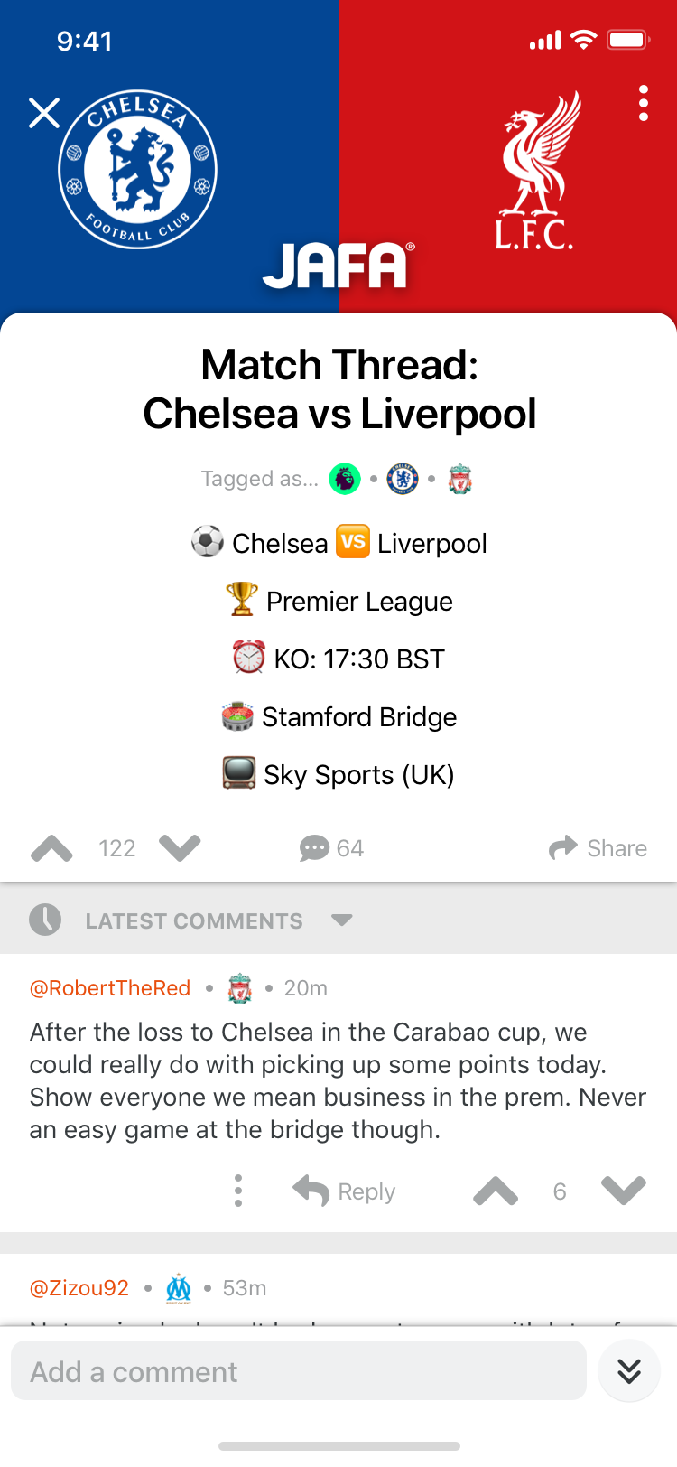 Match Thread Screen